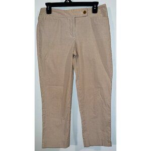 Talbots Womens Brown & White Stripe Pants Size 2 Classic Fit Cotton Blend